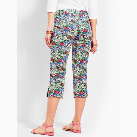 Talbots Perfect Skimmer Floral Capri Pant Size 12 - Picture 3 of 11